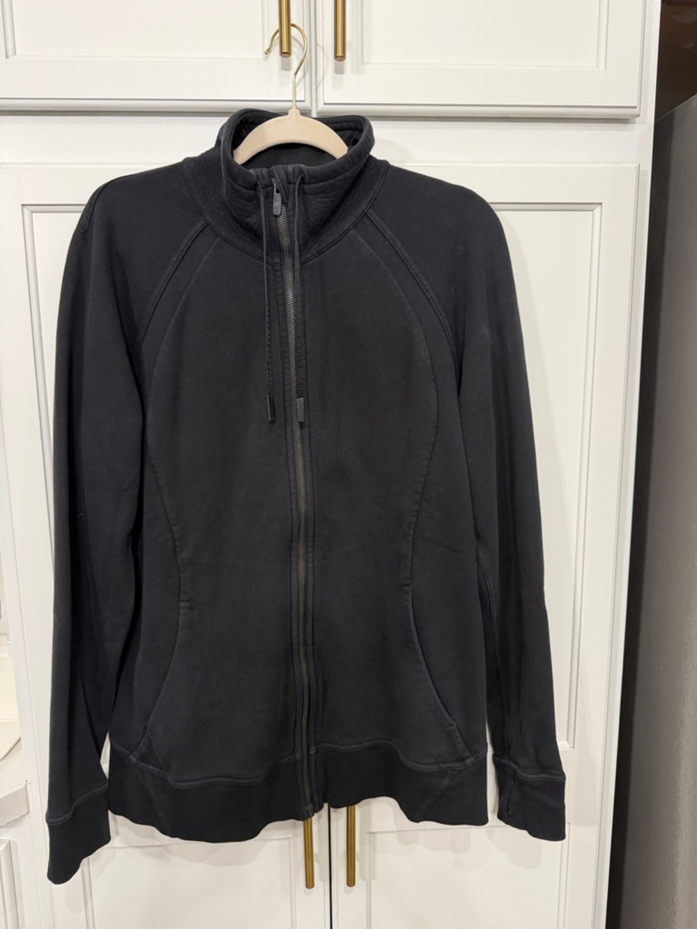 Lululemon |  Full Zip Mock Huddle and Hustle Jacket Black | Size 12
